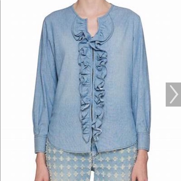 Isabel marrant ruffle denim top - Picture 7 of 7